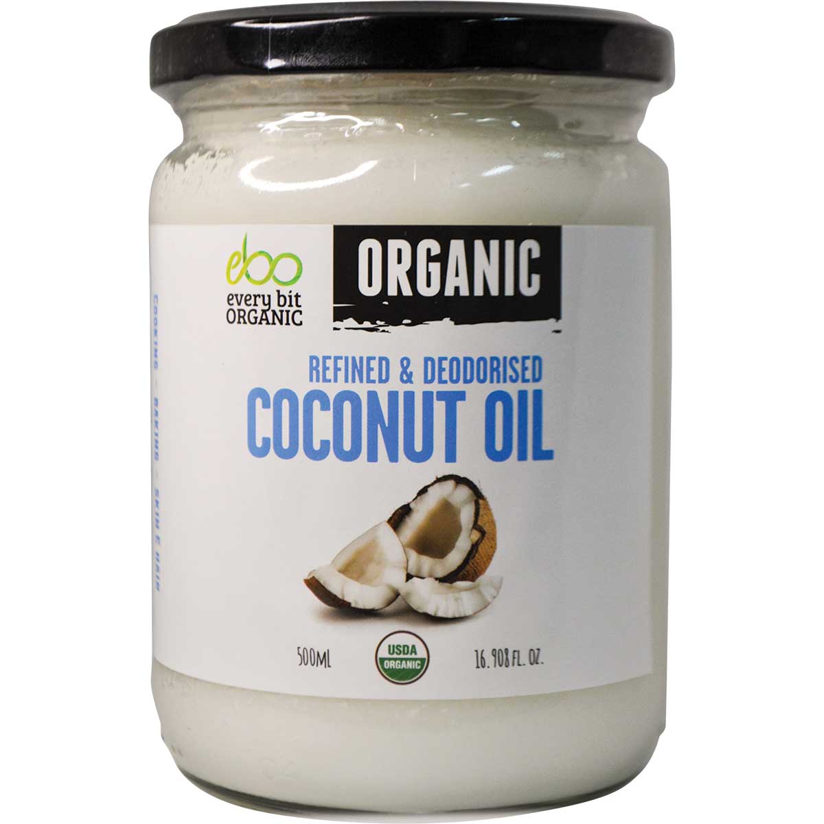 Every Bit Organic- Coconut Oil Refined & Deodorised-500ml