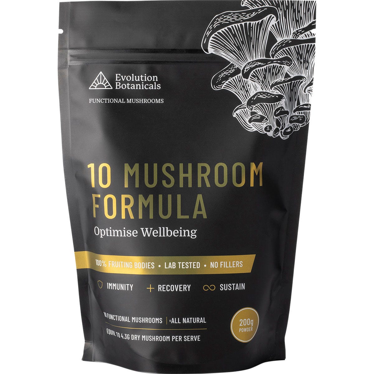 Evolution Botanicals- 10 Mushroom Formula Optimise Wellbeing-200g