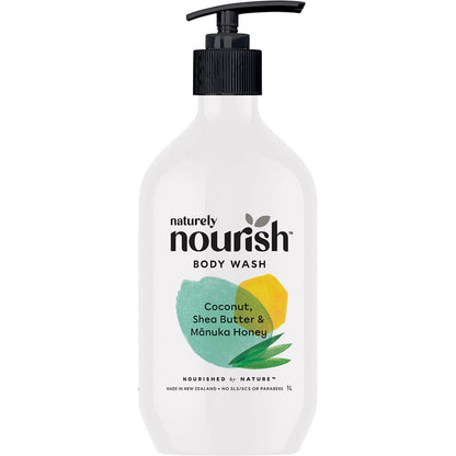 Naturely Nourish- Body Wash Coconut, Shea Butter & Manuka Honey-1L