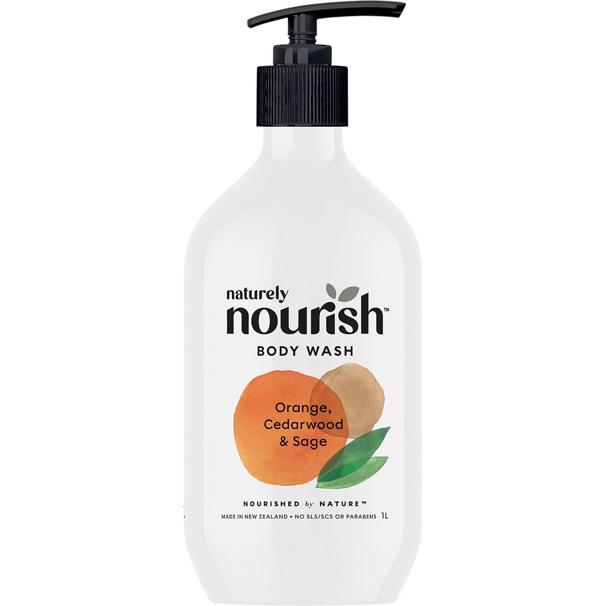 Naturely Nourish- Body Wash Orange, Cedarwood & Sage-1L