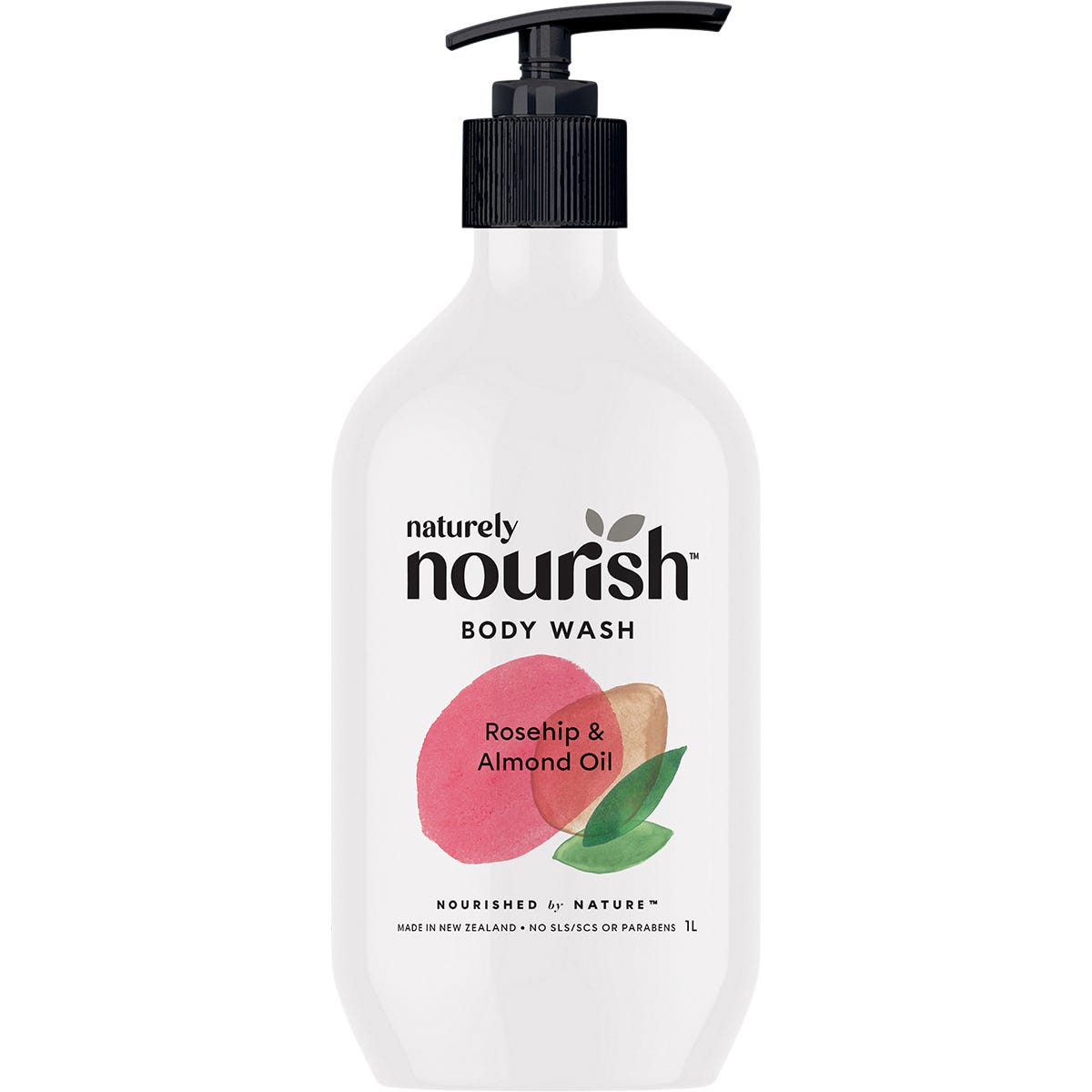 Naturely Nourish- Body Wash Rosehip & Almond Oil-1L