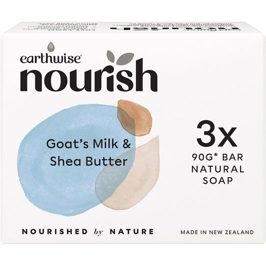 Earthwise Nourish- Natural Soap Bar Goat's Milk & Shea Butter-3pk