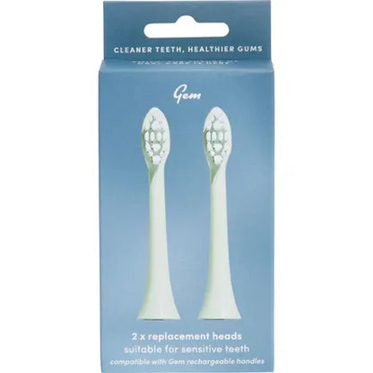 Gem- Electric Toothbrush Replacement Heads Mint-2pk