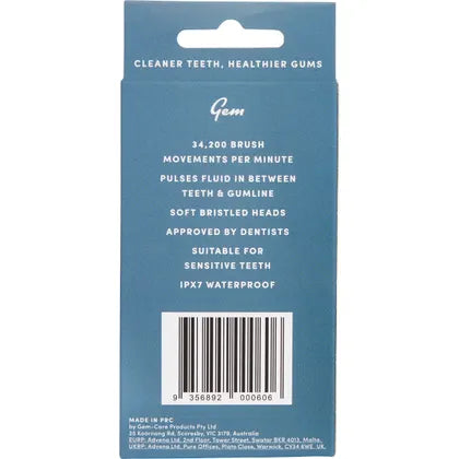 Gem- Electric Toothbrush Replacement Heads Mint-2pk