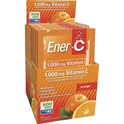 Martin & Pleasance- Ener-C 1000mg Vitamin C Drink Mix Orange Sachets-12pk