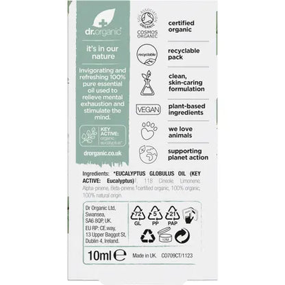 Dr. Organic- Eucalyptus Oil 100% Pure-10ml
