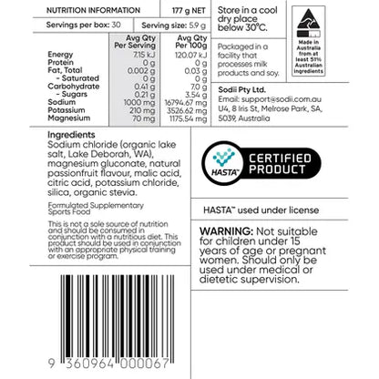 Sodii- Everyday Hydration Salts Salty Passionfruit-30pk