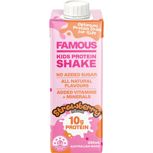 Famous- Kids Protein Shake Strawberry-12x250ml