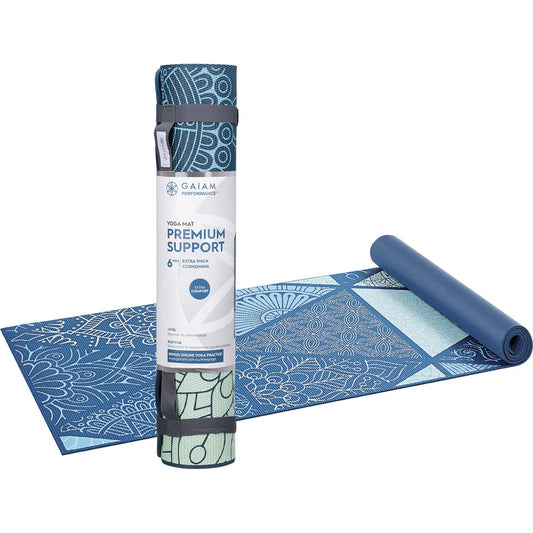 Gaiam- Yoga Mat Premium Support 6mm Sea Glass 61cm x 173cm