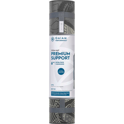 Gaiam- Yoga Mat Premium Support 6mm Seaglass Urban 61cm x 173cm