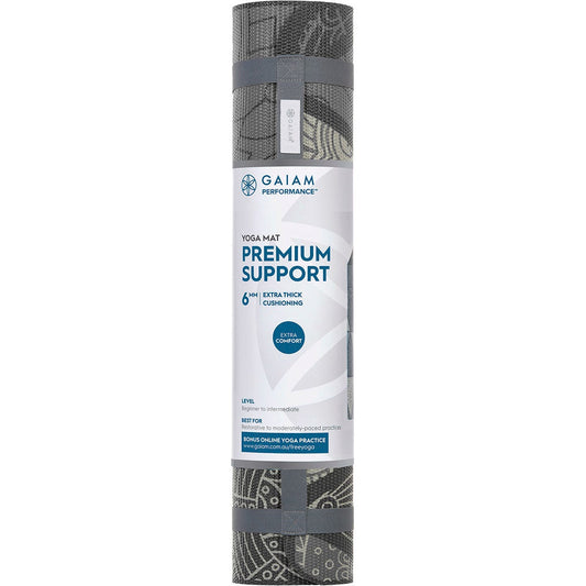 Gaiam- Yoga Mat Premium Support 6mm Seaglass Urban 61cm x 173cm