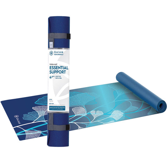 Gaiam- Yoga Mat Essential Support 4.5mm Blue Flower 61cm x 173cm
