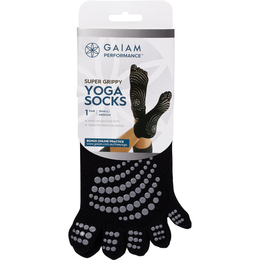 Gaiam- Yoga Socks Super Grippy Small-Medium-1 Pair