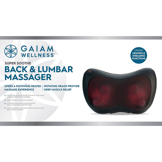 Gaiam- Back & Lumbar Massager with Standard & Car Power Adaptor
