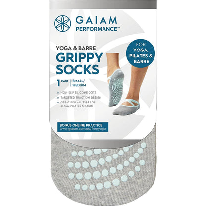 Gaiam- Yoga & Barre Grippy Socks Small-Medium-1 Pair