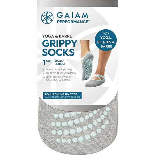 Gaiam- Yoga & Barre Grippy Socks Small-Medium-1 Pair