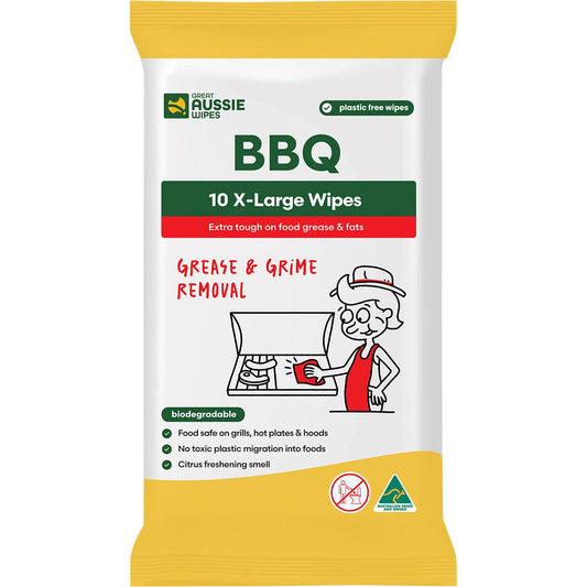 Great Aussie Wipes- BBQ X-Large Wipes-10pk