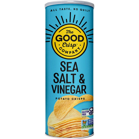 The Good Crisp Company- Potato Crisps Sea Salt & Vinegar-8x160g