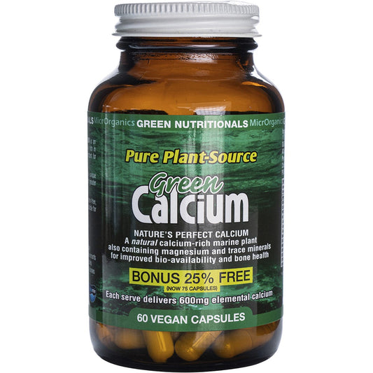 Green Nutritionals- Green Calcium Vegan Capsules 600mg-240 Caps