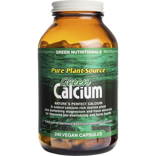Green Nutritionals- Green Calcium Vegan Capsules 600mg-240 Caps