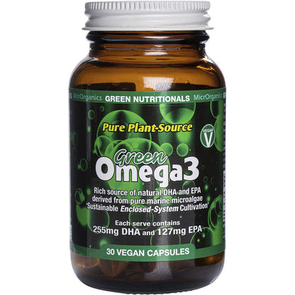 Green Nutritionals- Green Omega3 Vegan Capsules 255mg + 127mg-30 Caps
