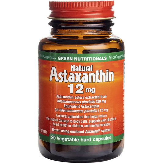 Green Nutritionals- Natural Astaxanthin Vegan Capsules 12mg-20 Caps