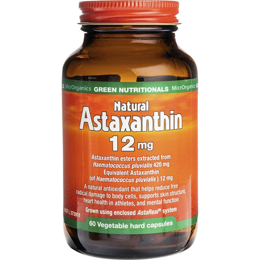 Green Nutritionals- Natural Astaxanthin Vegan Capsules 12mg-60 Caps
