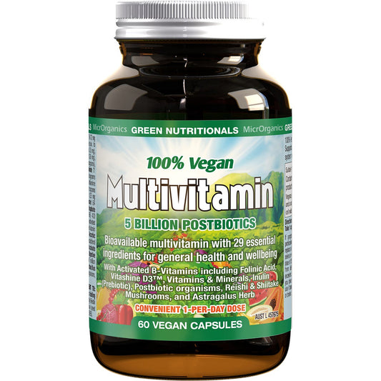 Green Nutritionals- 100% Vegan Multivitamin Capsules-60 Caps