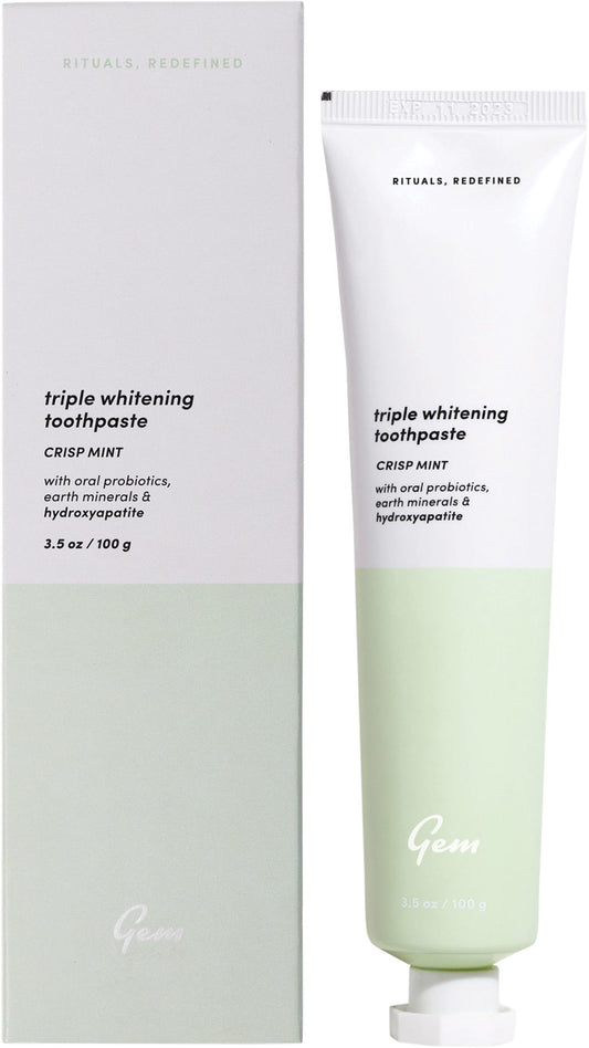 Gem- Toothpaste Triple Whitening Crisp Mint-100g