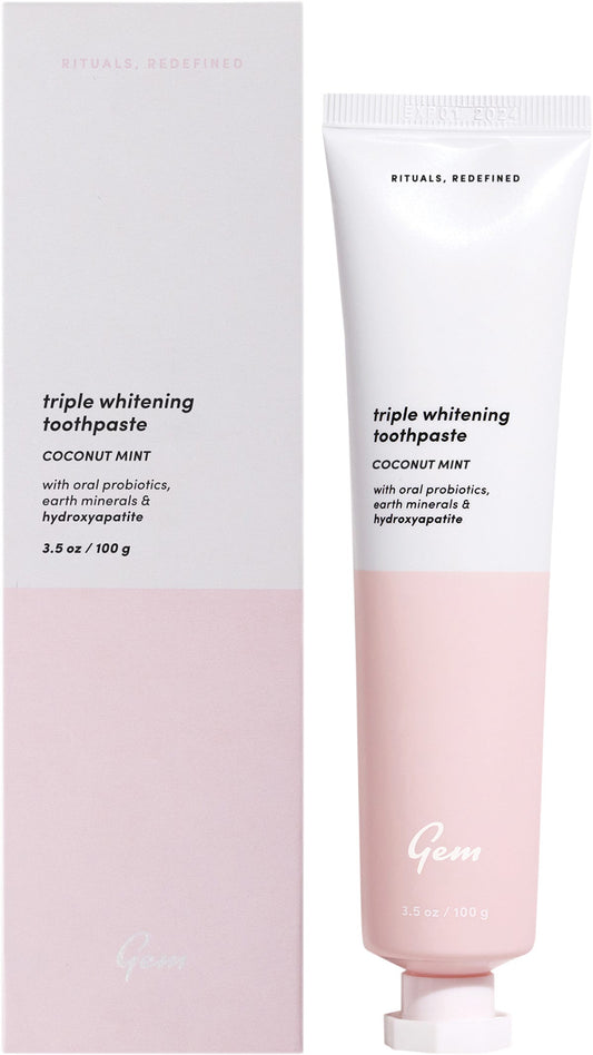Gem- Toothpaste Triple Whitening Coconut Mint-100g