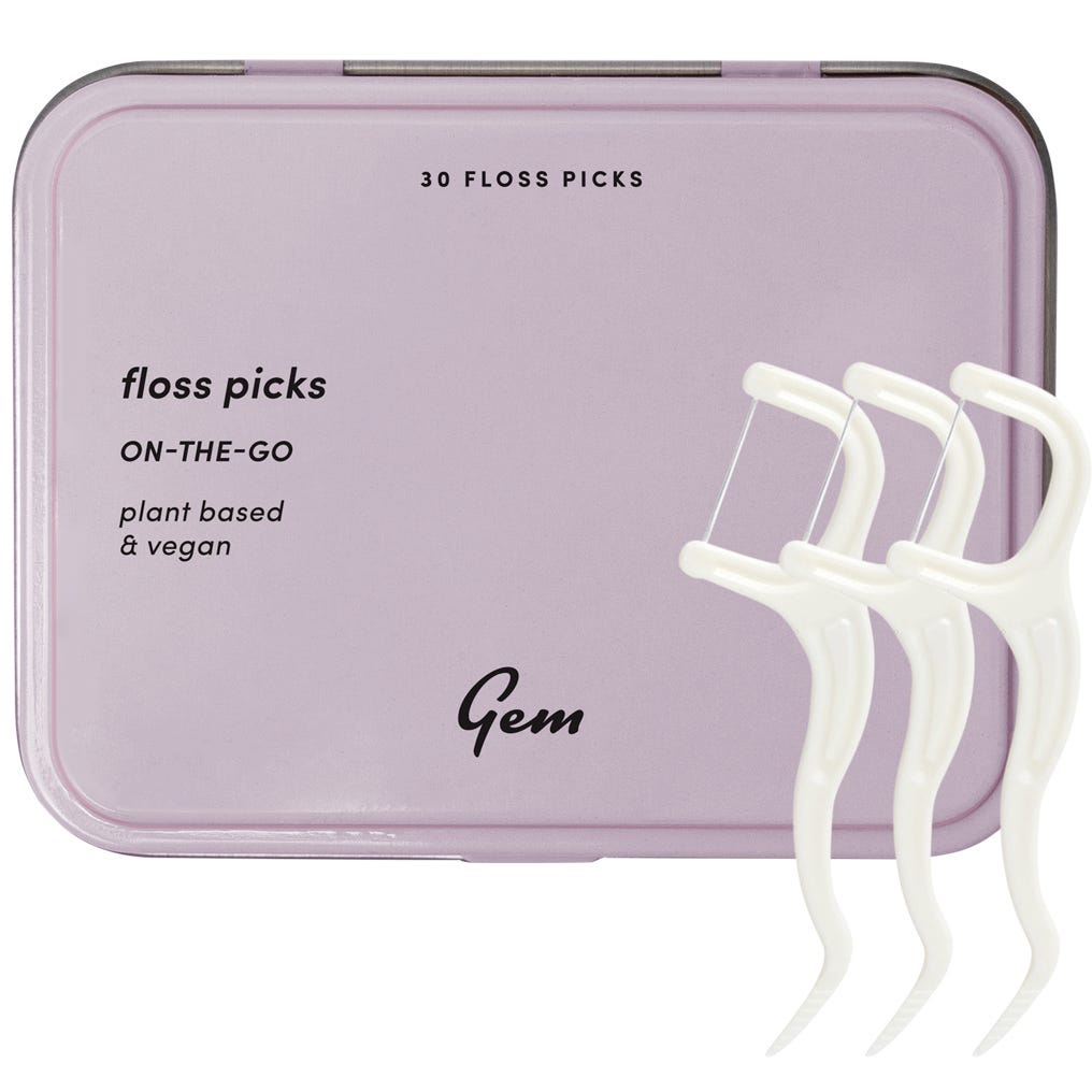 Gem- Floss Picks On The Go Tin-30pcs