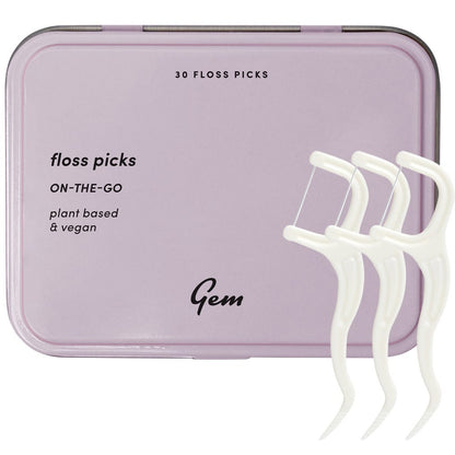 Gem- Floss Picks On The Go Tin-30pcs