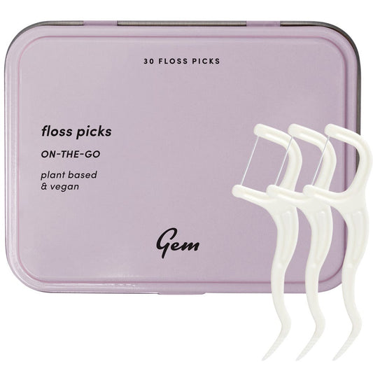 Gem- Floss Picks On The Go Tin-30pcs