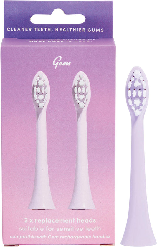 Gem- Electric Toothbrush Replacement Heads Rose-2pk