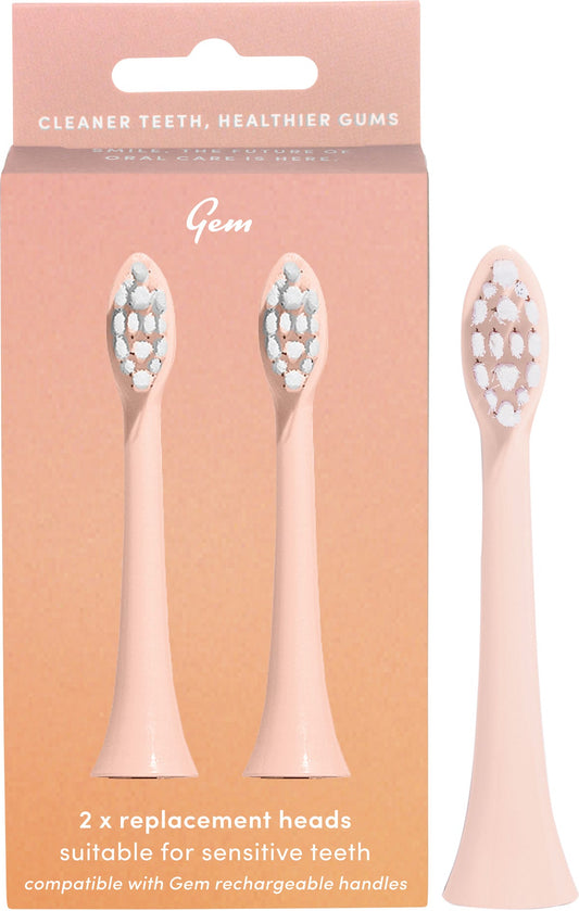 Gem- Electric Toothbrush Replacement Heads Watermelon-2pk