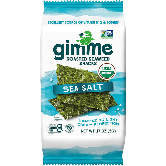 GIMME- Roasted Seaweed Snacks Sea Salt-6x5g