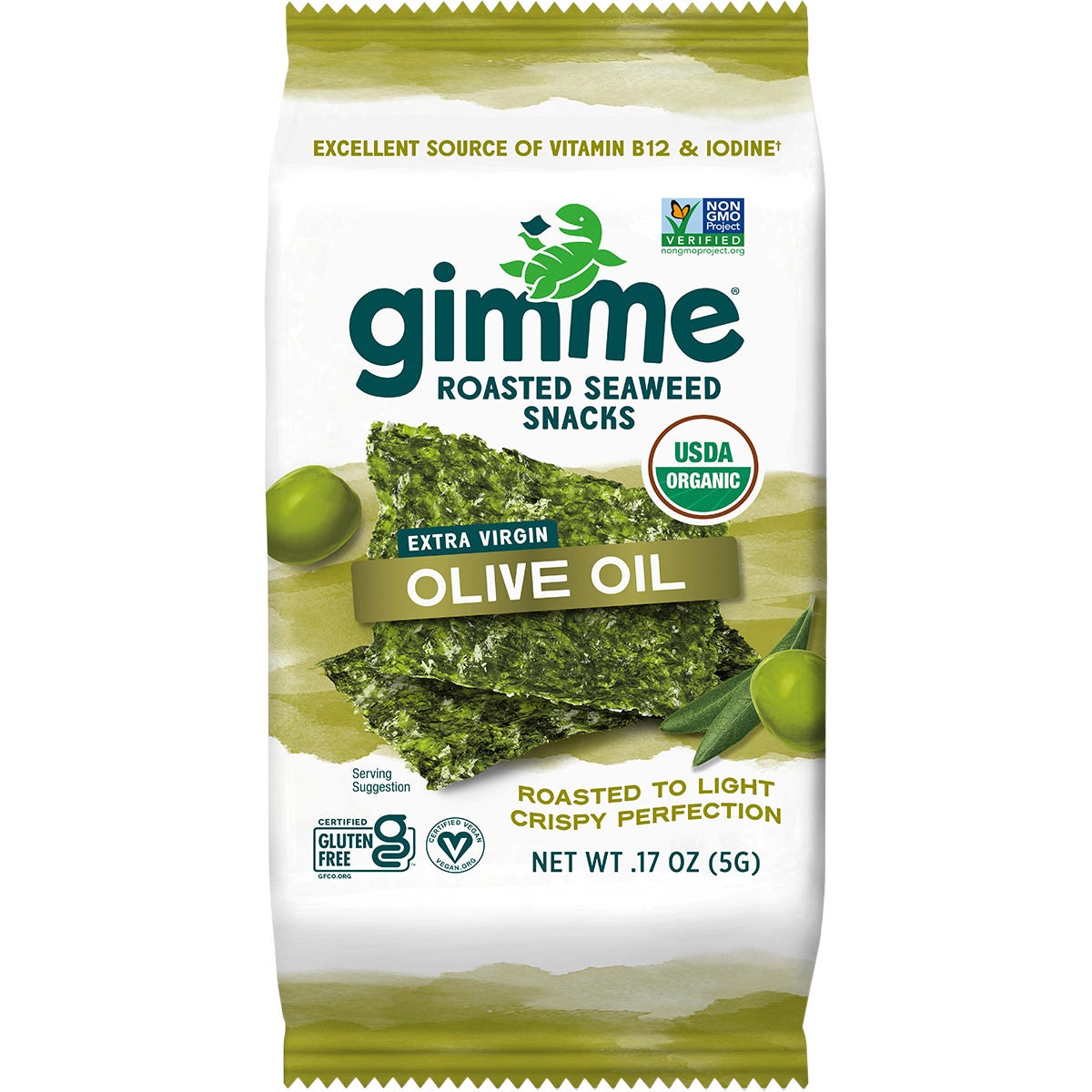 GIMME- Roasted Seaweed Snacks Olive Oil -6x5g