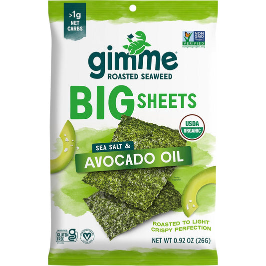 GIMME- Roasted Seaweed Big Sheets Sea Salt&Avocado Oil 7 Sheets-26g