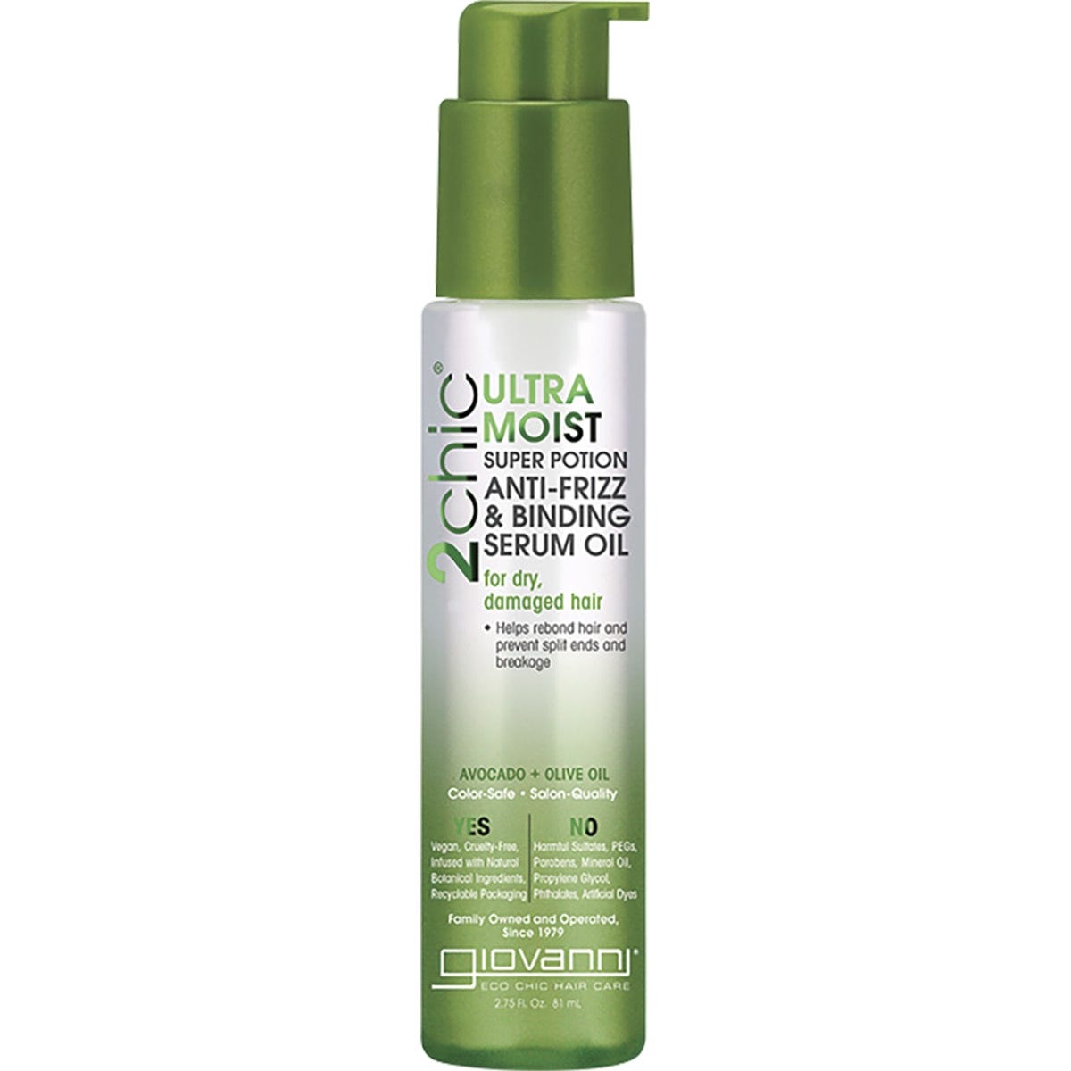 Giovanni- Anti-Frizz Serum 2chic Ultra Moist Dry, Damaged Hair-81ml