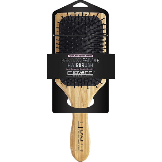 Giovanni- Bamboo Hair Brush Paddle Nylon Ball Tipped Bristles