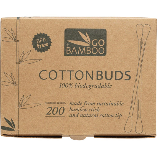 Go Bamboo- Cotton Buds 100% Biodegradable-200pk