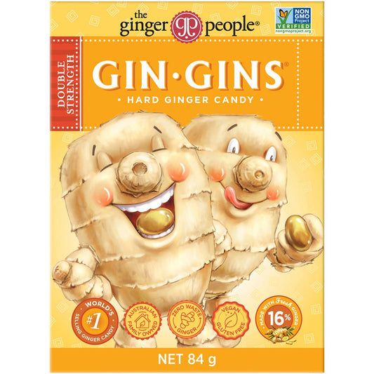 The Ginger People- Gin Gins Ginger Candy Hard Double Strength-12x84g