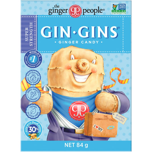 The Ginger People- Gin Gins Ginger Candy Super Strength-12x84g