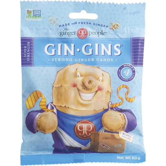 The Ginger People- Gin Gins Ginger Candy Bag Super Strength-12x60g