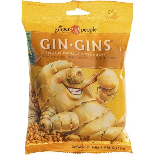 The Ginger People- Gin Gins Ginger Candy Chewy Spicy Turmeric-12x150g