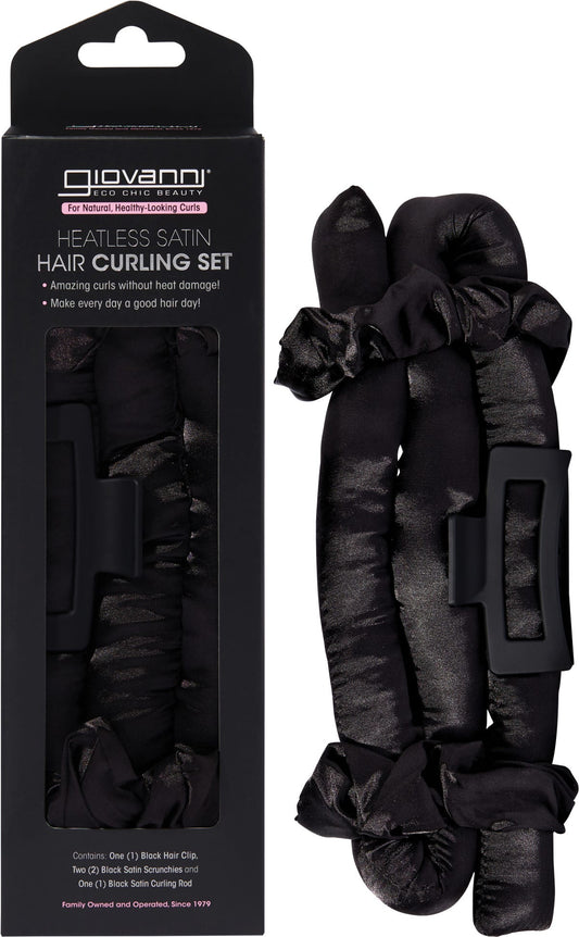 Giovanni- Heatless Satin Hair Curling Set Black