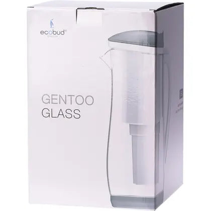 Ecobud- Gentoo Glass Water Filter Jug Grey & White-1.5L