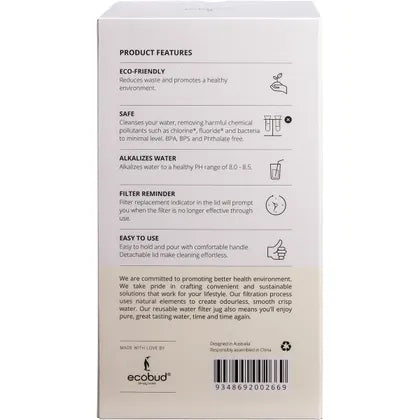 Ecobud- Gentoo Plastic Water Filter Jug White-1.5L