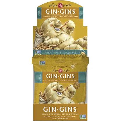 The Ginger People- Gin Gins Ginger Candy Bag Chewy Spicy Turmeric-12x60g