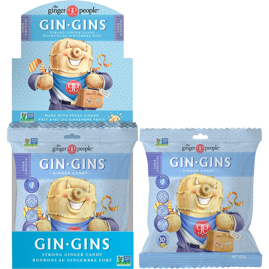 The Ginger People- Gin Gins Ginger Candy Bag Super Strength-12x60g